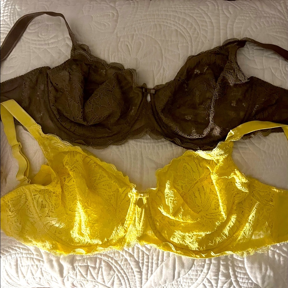 SOLD New without tags Two Bras from Felina.com both are 40DD yellow